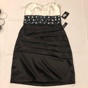 NWT Black white gem dress